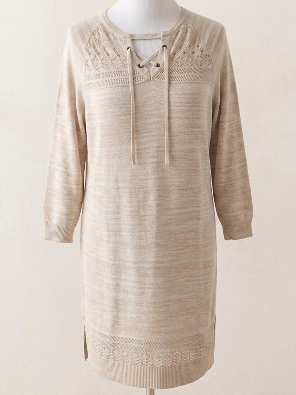Westport Women's Tan 3/4-Sleeve Pullover Knit Tunic Size XL (C1908)